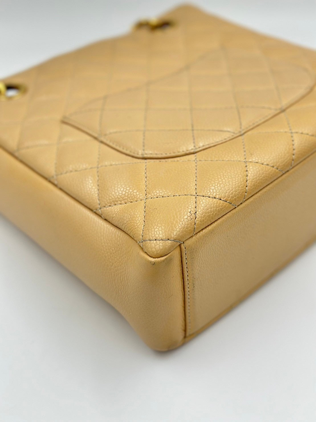 Chanel Caviar Pst Tote Bag 奶茶/  Rank A