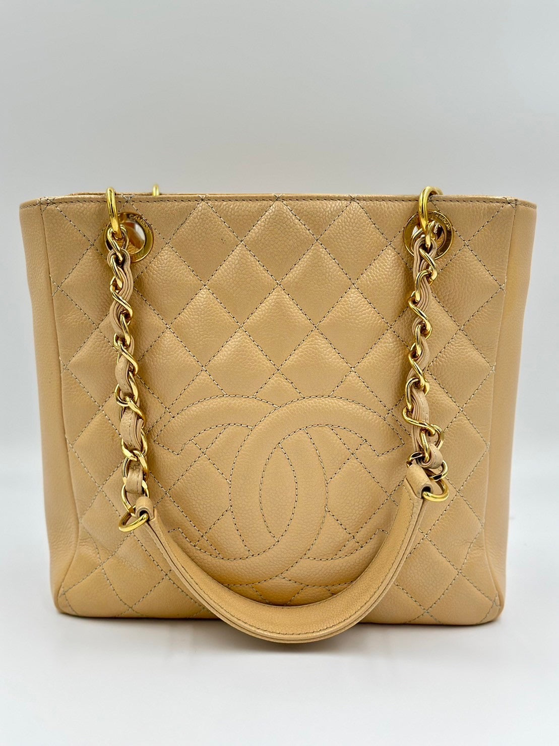 Chanel Caviar Pst Tote Bag 奶茶/  Rank A