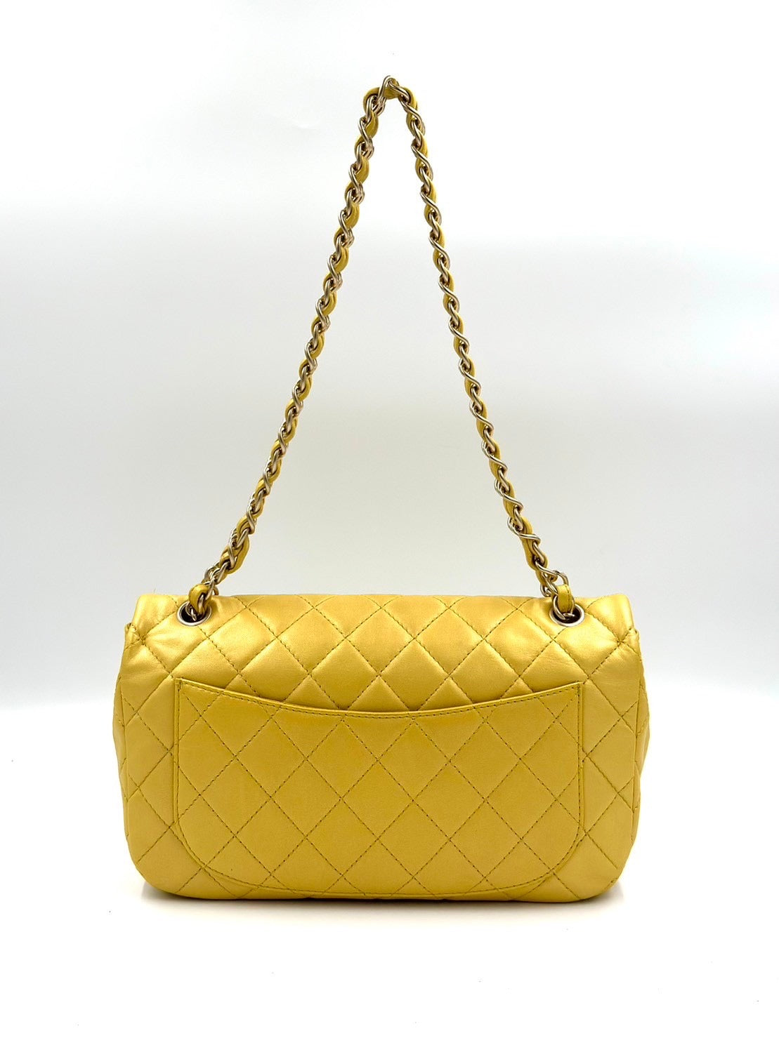 Chanel Season Classic Flap 寶石釦 Yellow / Rank A