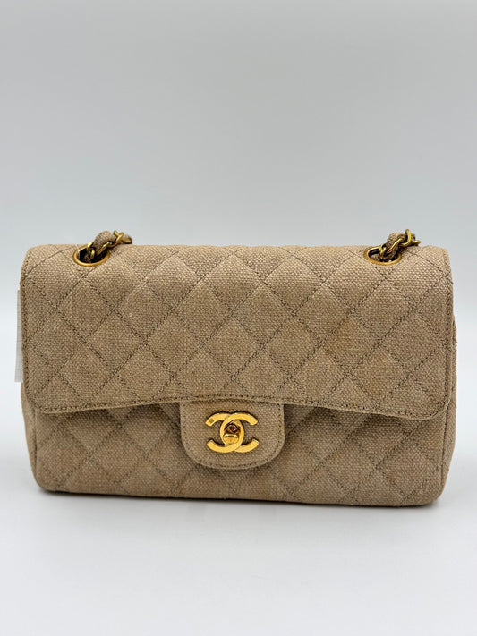 Chanel Classic Flap 23cm 亞麻奶茶色 ＣＦ/ Rank SA