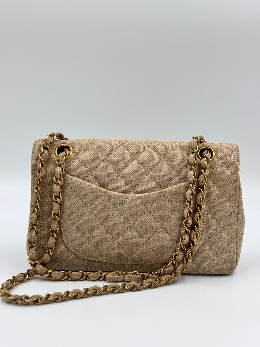 Chanel Classic Flap 23cm 亞麻奶茶色 ＣＦ/ Rank SA