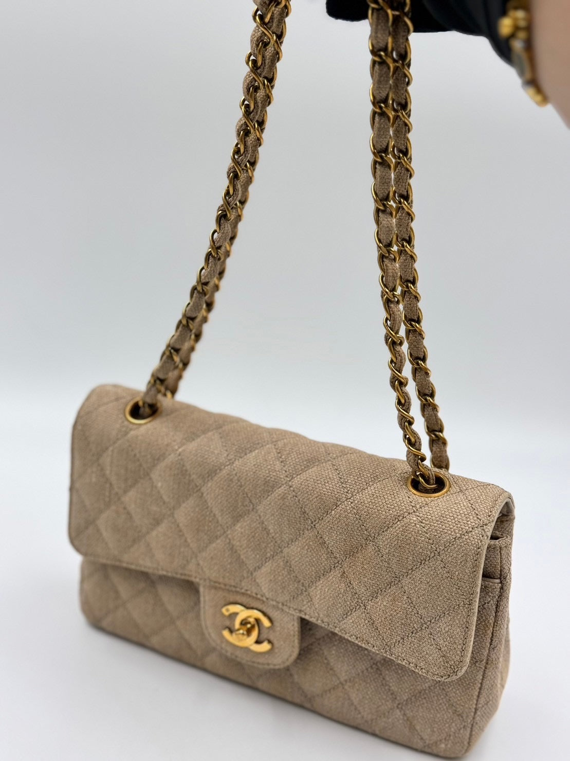 Chanel Classic Flap 23cm 亞麻奶茶色 ＣＦ/ Rank SA