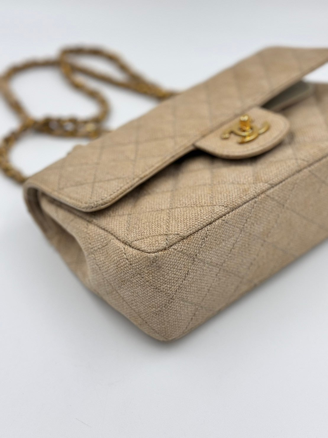 Chanel Classic Flap 23cm 亞麻奶茶色 ＣＦ/ Rank SA