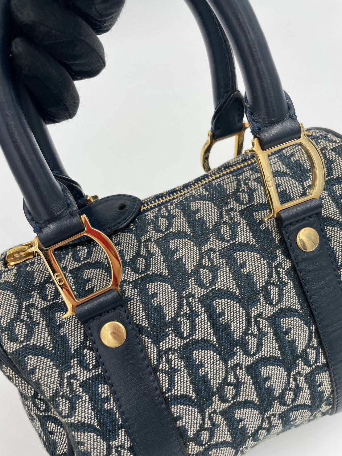 Dior 藍金老花迷你波士頓/Rank SA