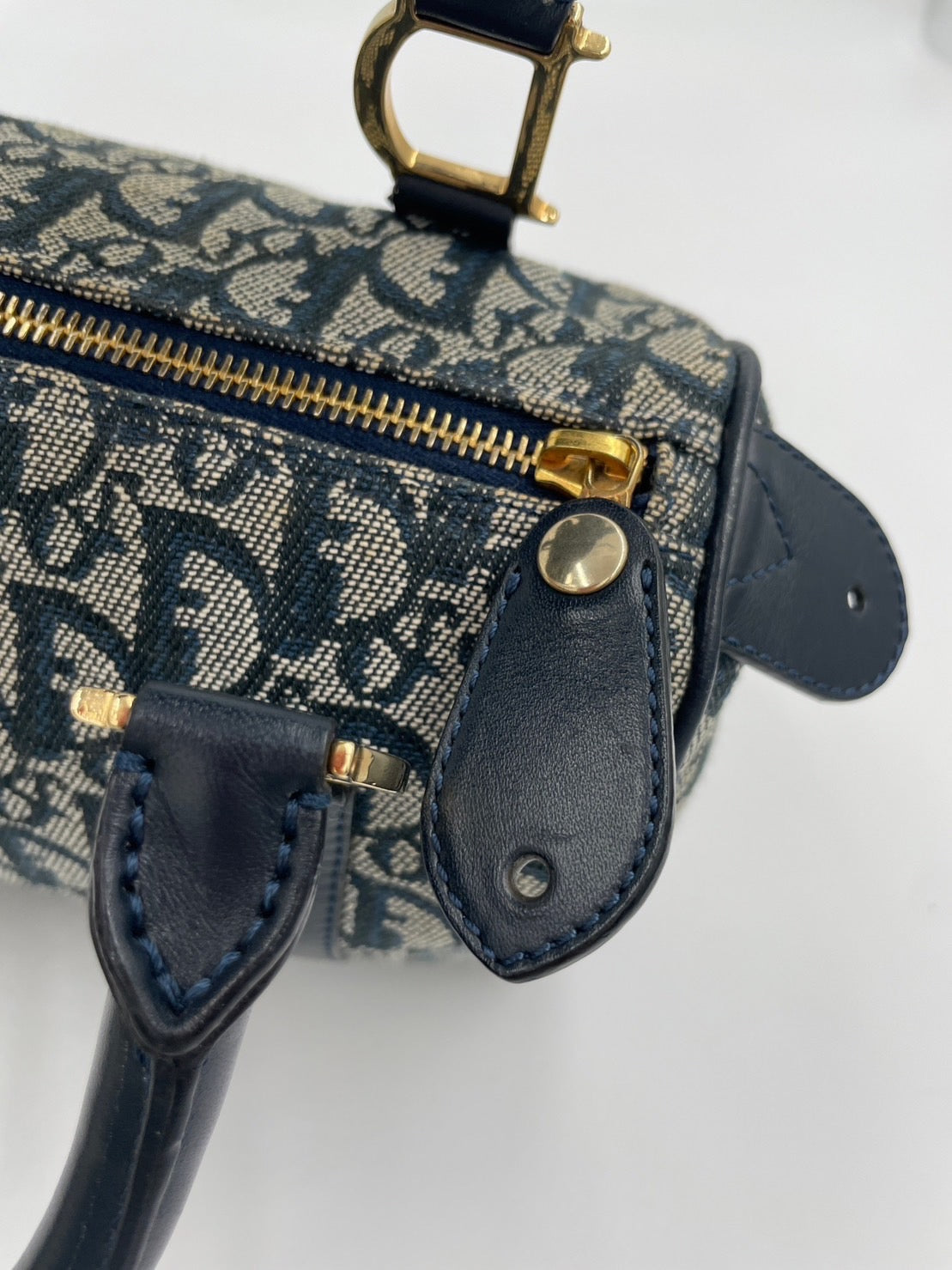 Dior 藍金老花迷你波士頓/Rank SA