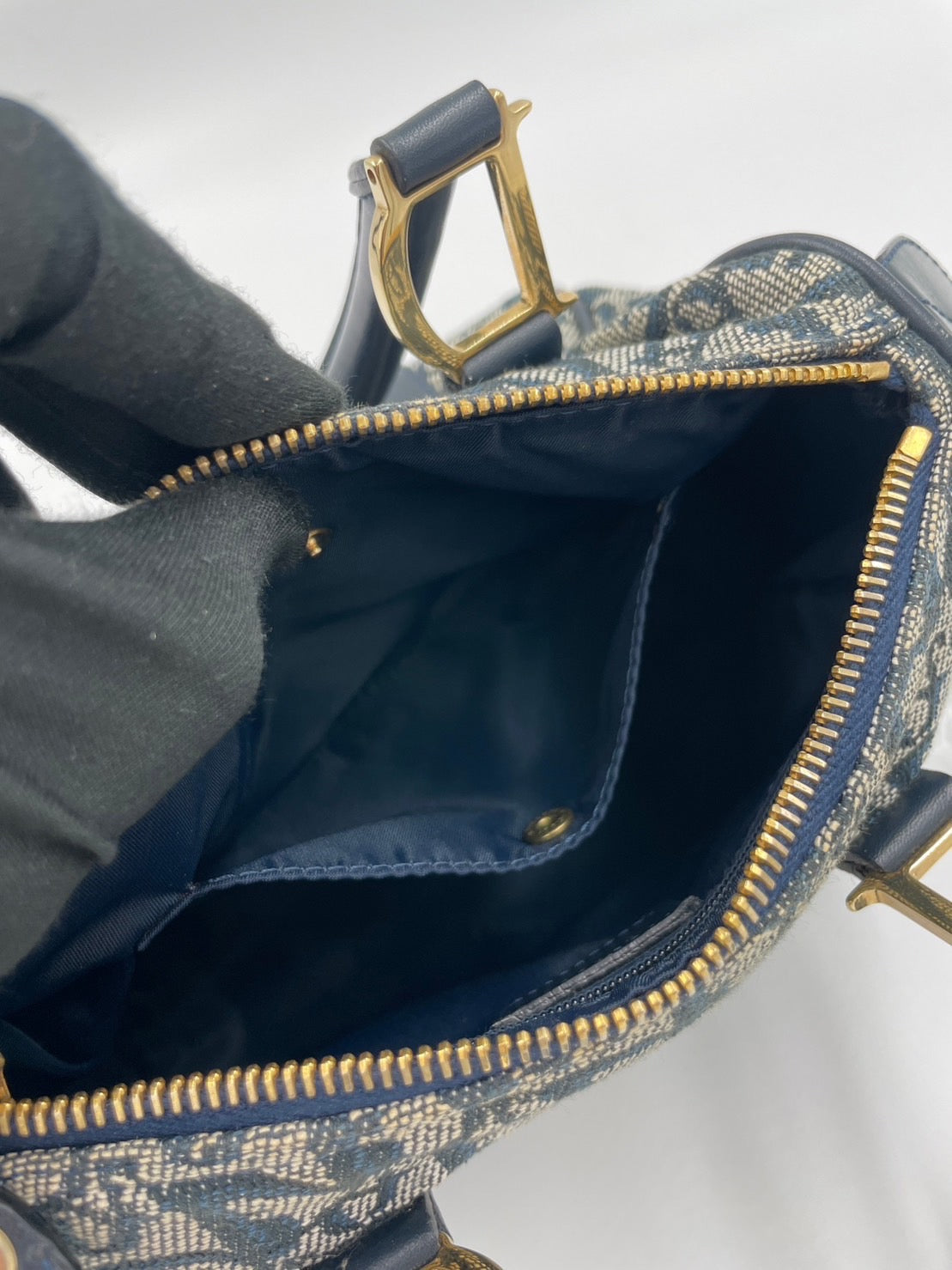 Dior 藍金老花迷你波士頓/Rank SA