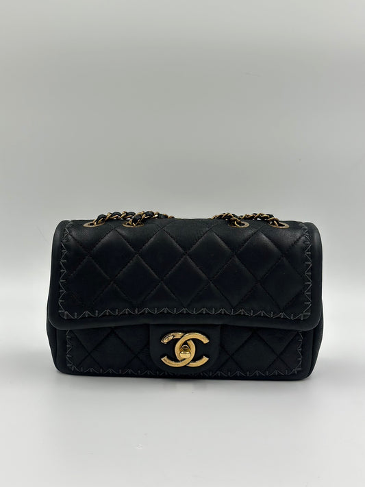 Chanel 牛皮滾邊鏈條包/Rank SA