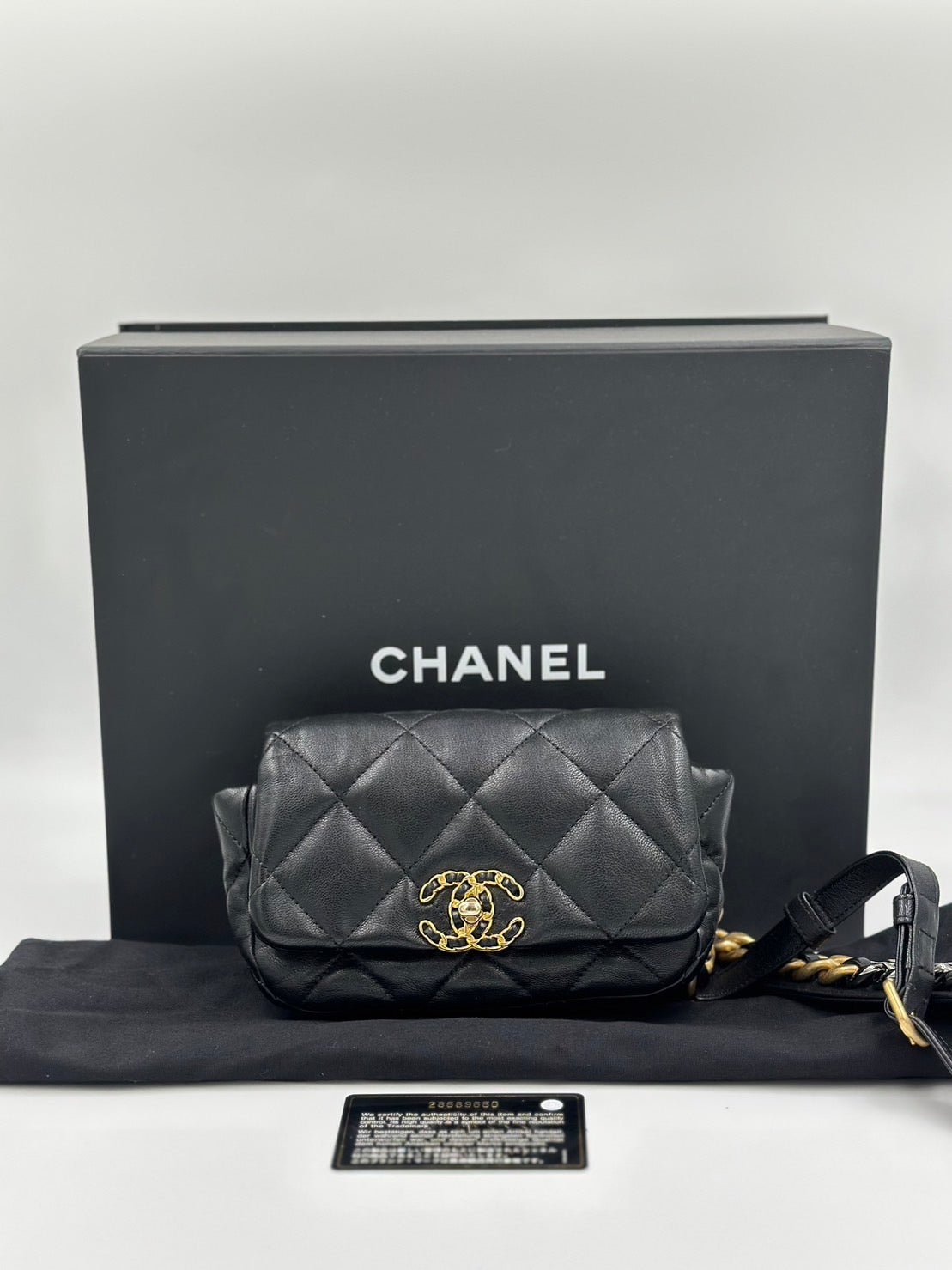Chanel 雙色鏈條腰包/Rank SA