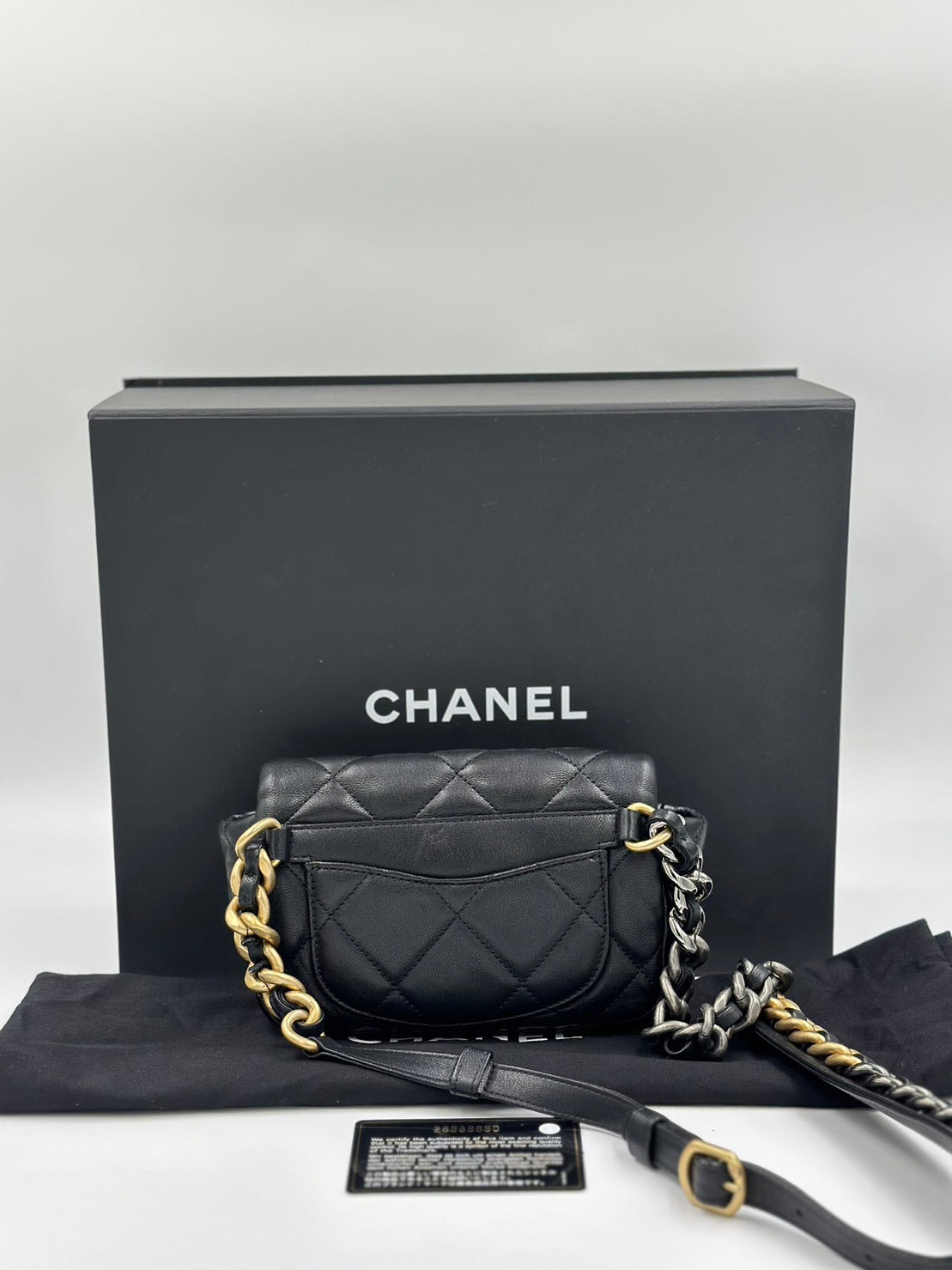 Chanel 雙色鏈條腰包/Rank SA