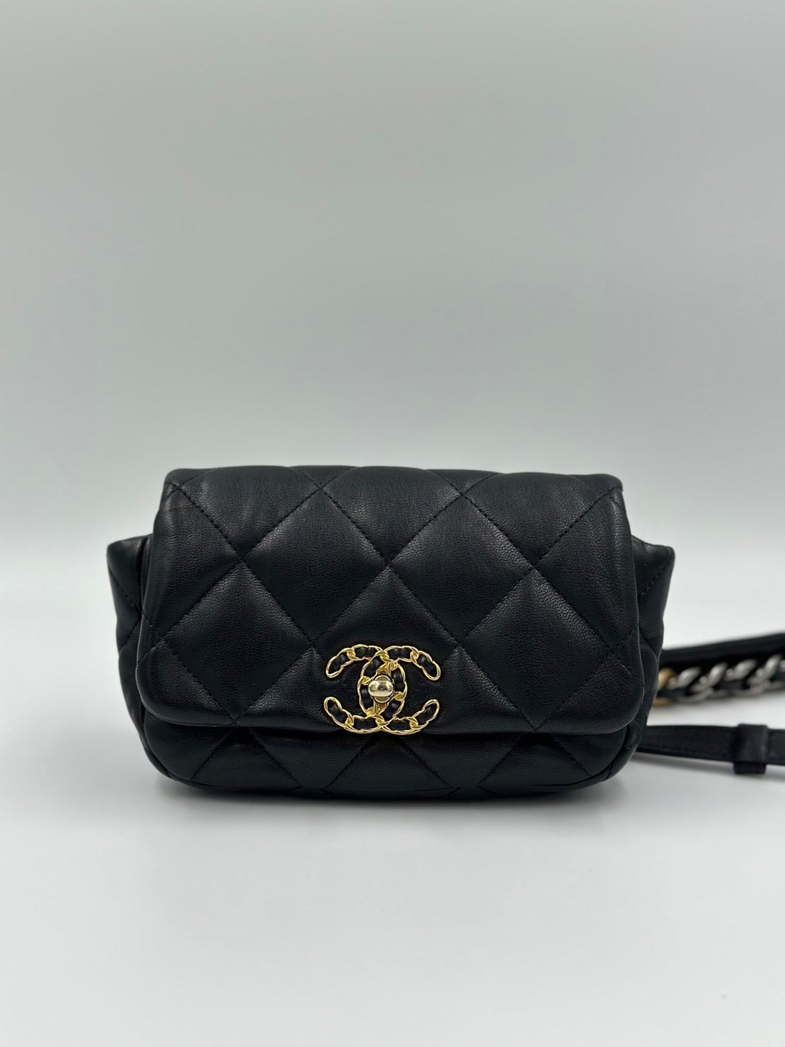 Chanel 雙色鏈條腰包/Rank SA