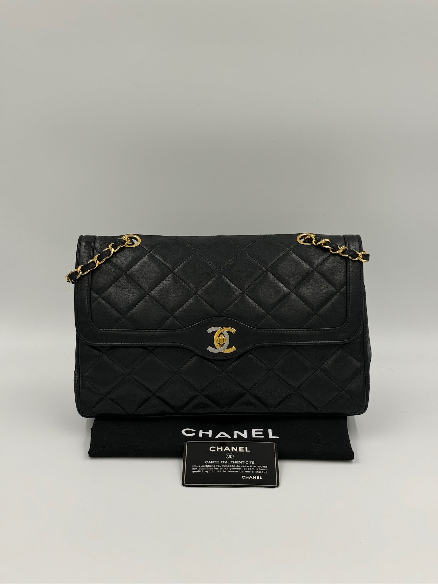 Chanel 巴黎限定雙鍊異色金屬包 Black 黑 / Rank A 24072309