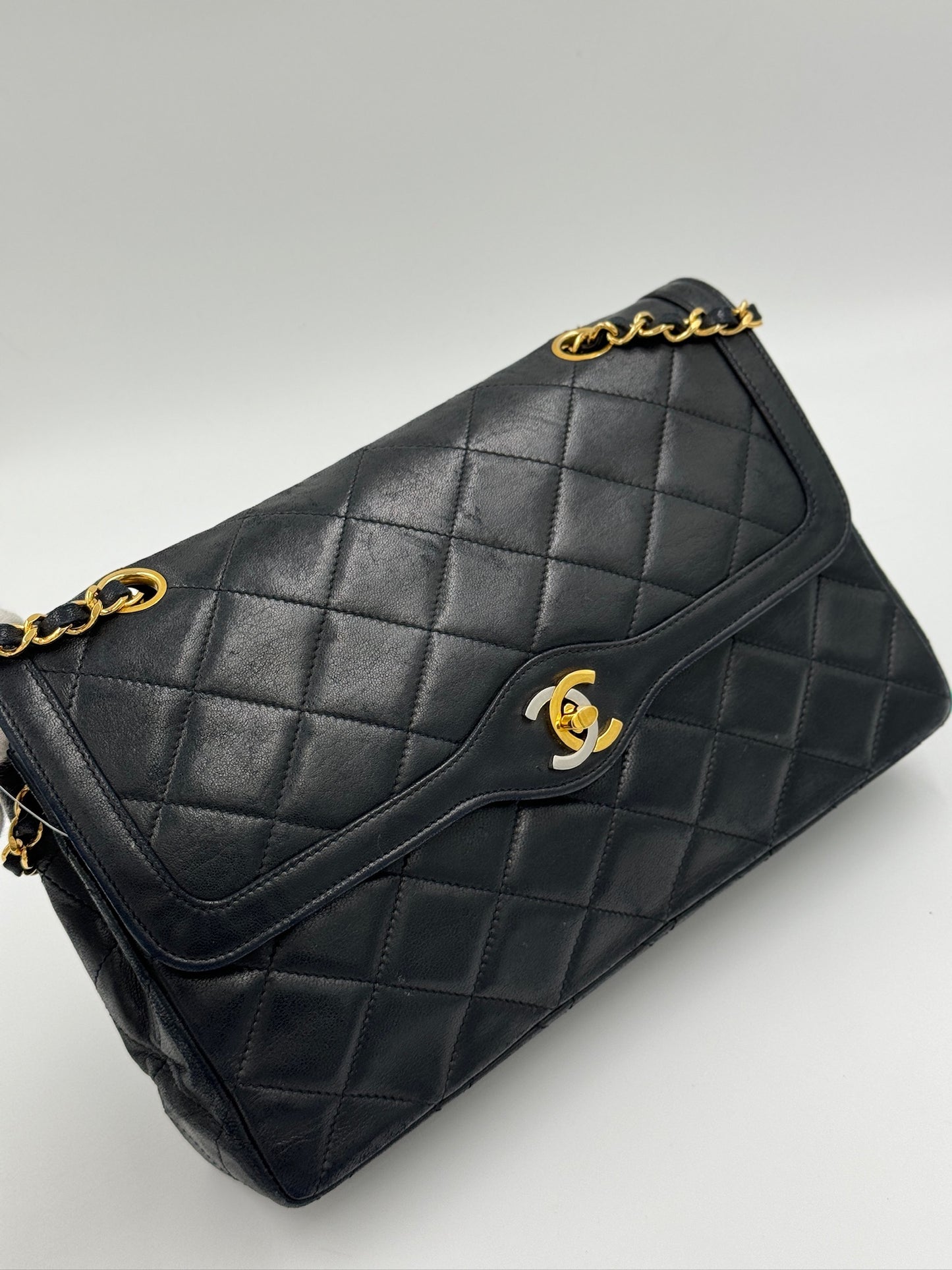 Chanel 巴黎限定雙鍊異色金屬包 Black 黑 / Rank A 24072309
