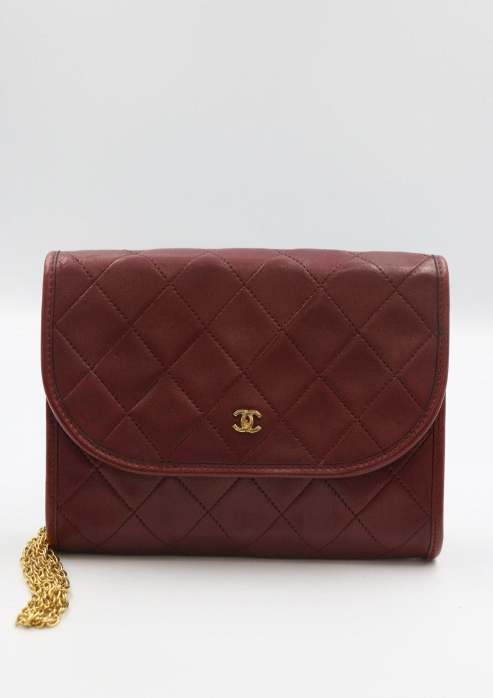 Chanel 酒紅色Mini Coco 1986 /Rank SA