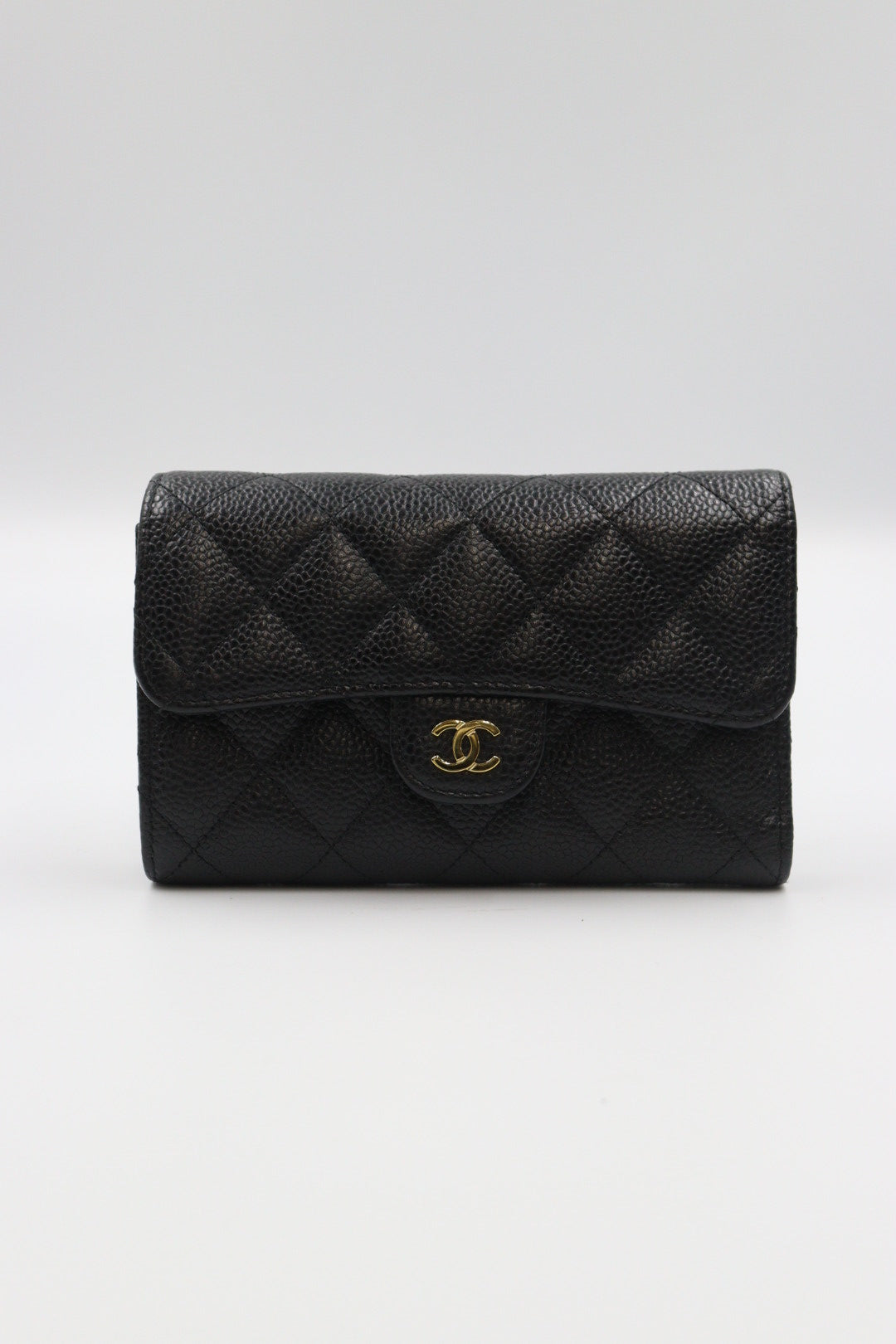 Chanel Caviar Skin Black Wallet / Rank SA