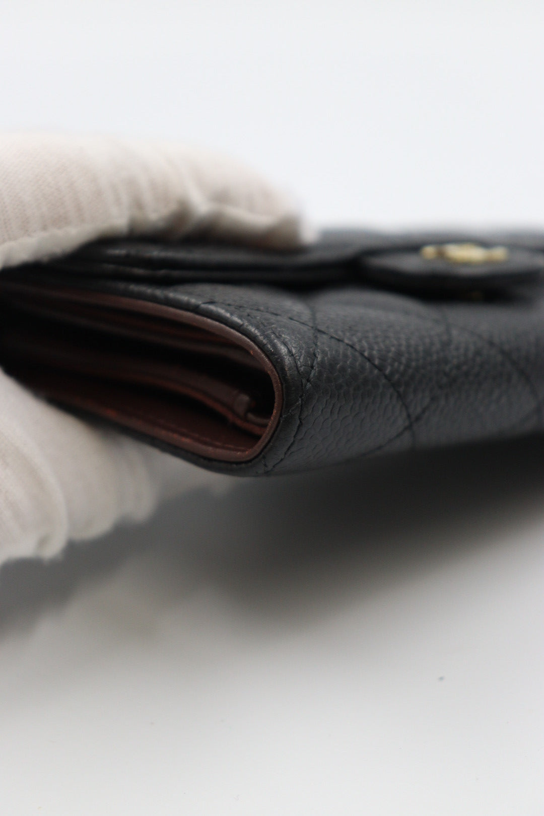 Chanel Caviar Skin Black Wallet / Rank SA