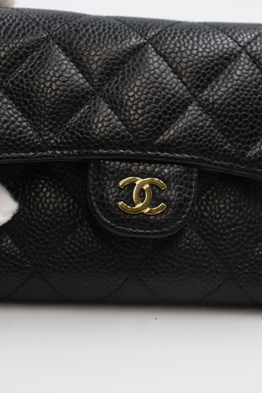 Chanel Caviar Skin Black Wallet / Rank SA