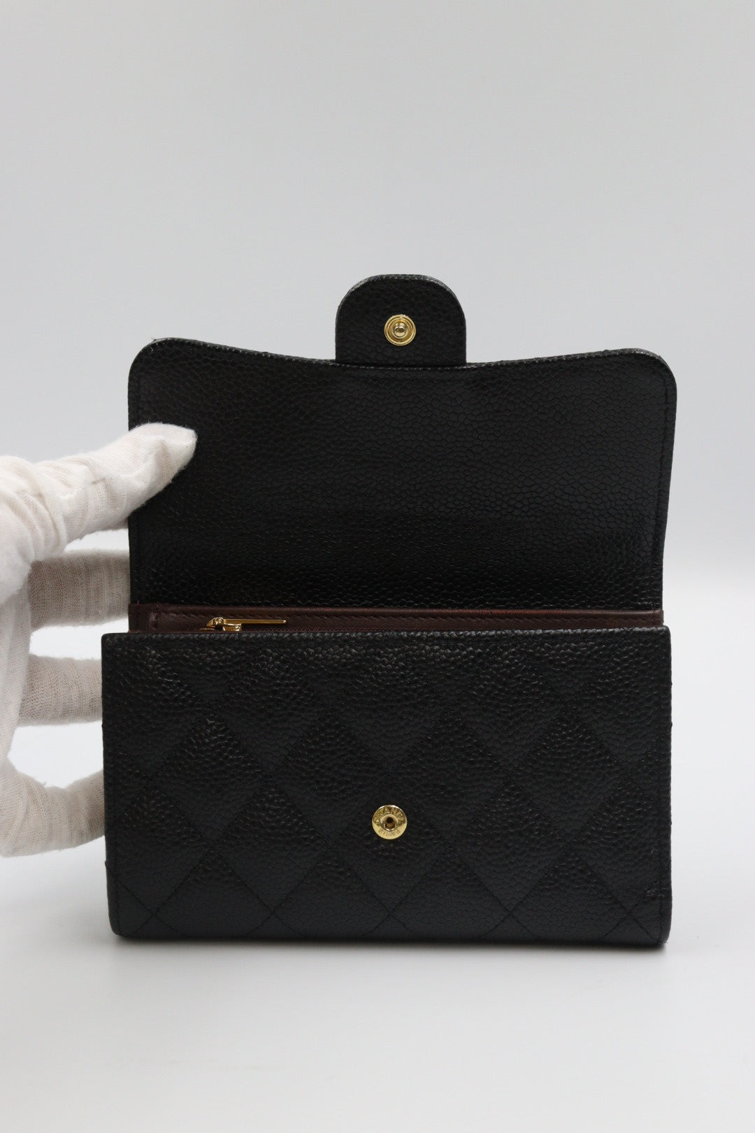 Chanel Caviar Skin Black Wallet / Rank SA