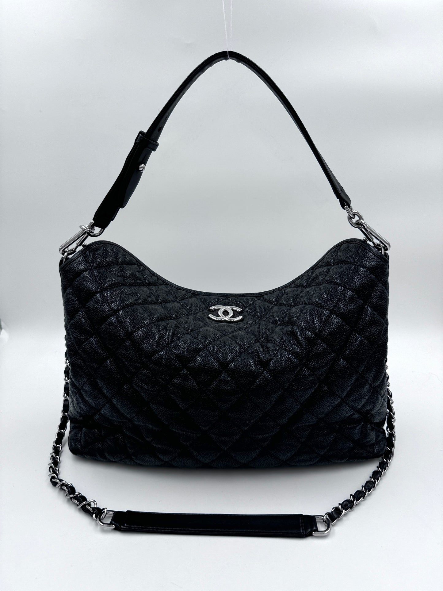 Chanel hobo 機場包 MM  black 黑色 / Rank A 24072113