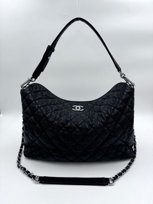 Chanel hobo 機場包 MM  black 黑色 / Rank A 24072113