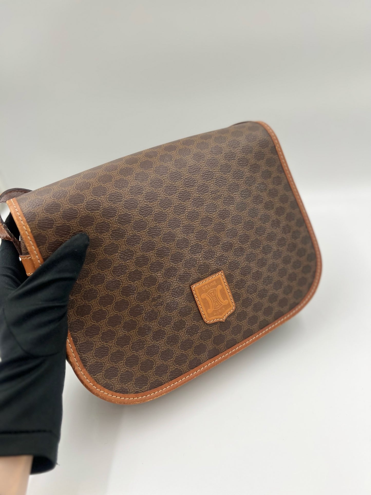Celine 焦糖色凱旋門馬鞍包
