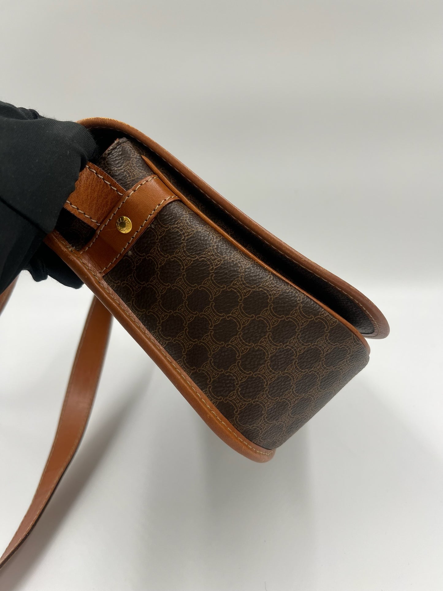 Celine 焦糖色凱旋門馬鞍包
