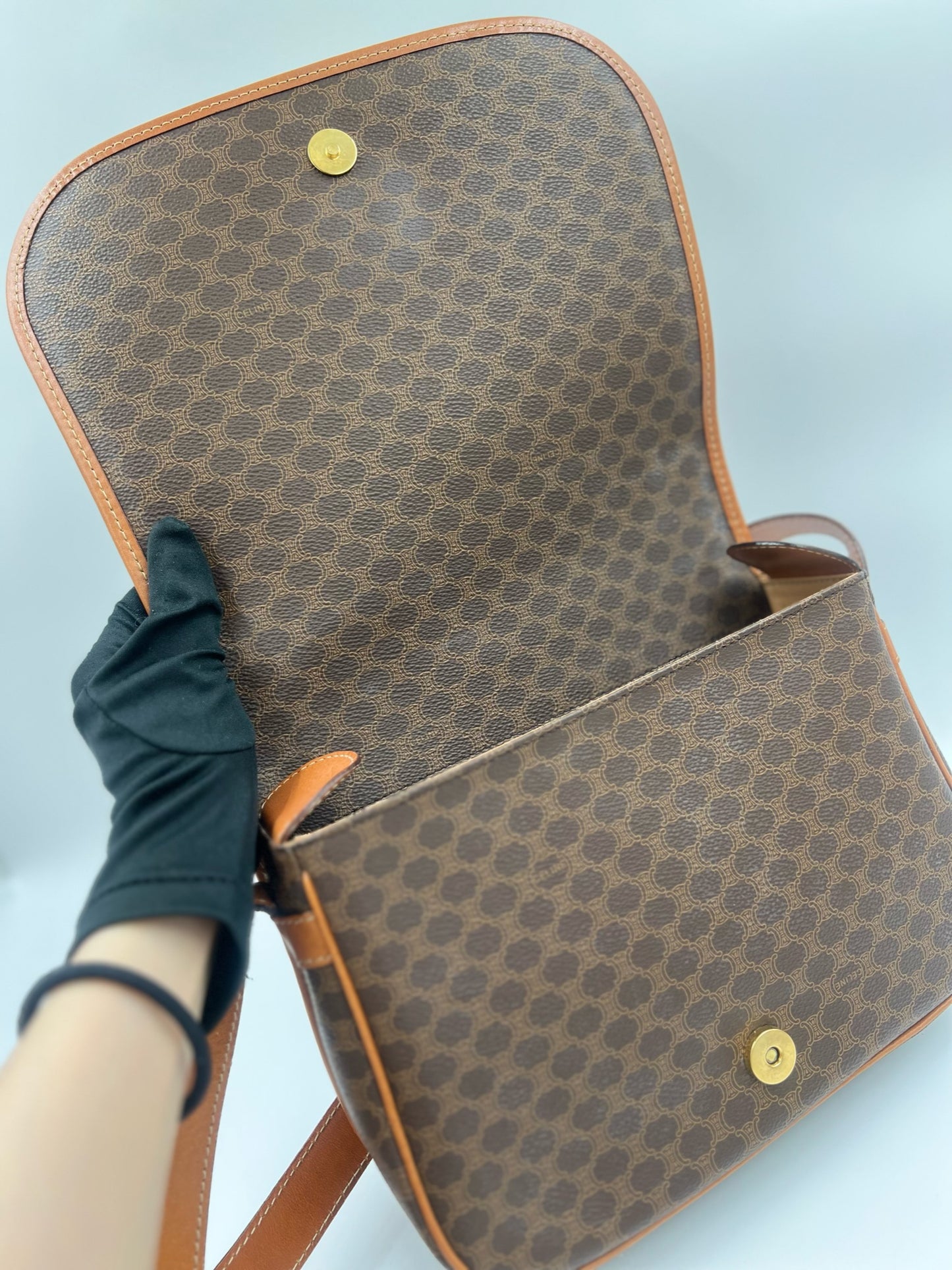 Celine 焦糖色凱旋門馬鞍包