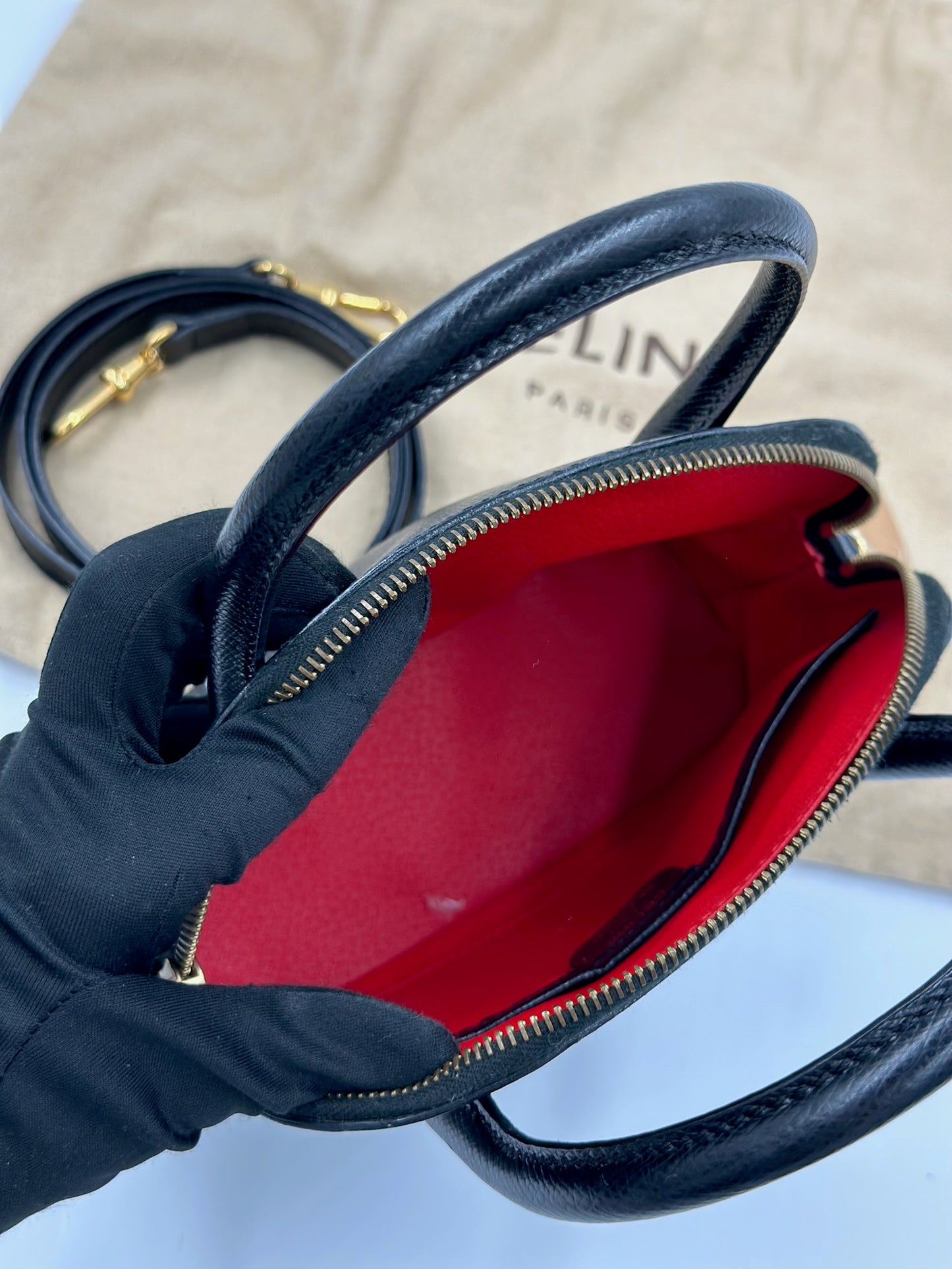 Celine 黑色手提包/Rank SA