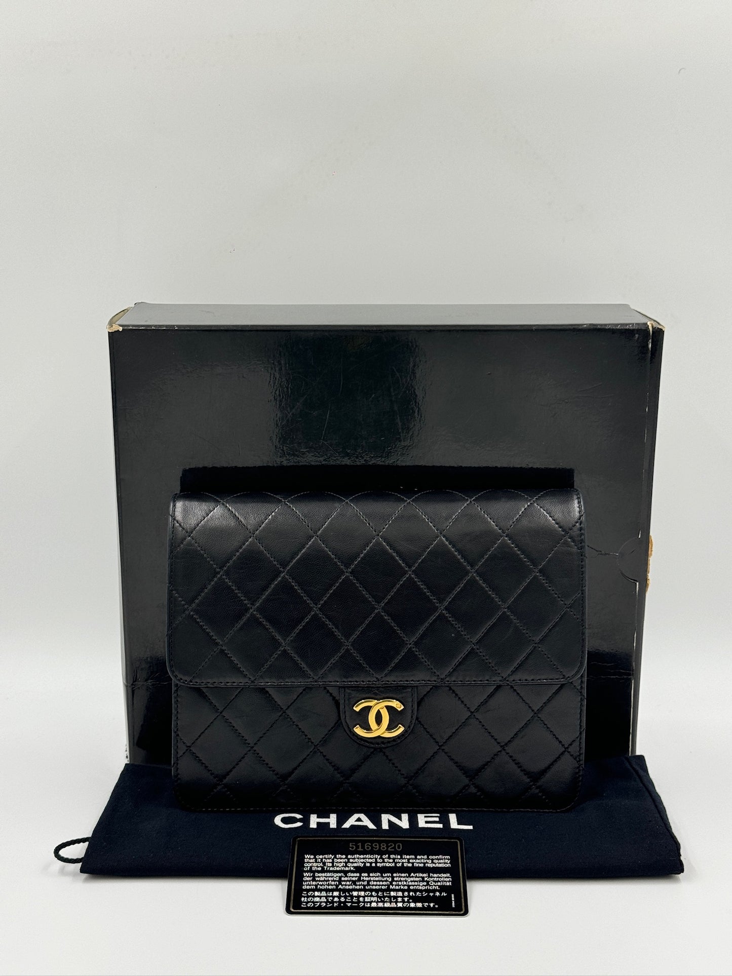 Chanel 22cm vintage 信封包 black 黑色 / Rank AB 24072002