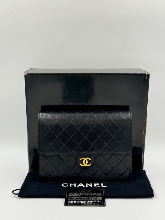 Chanel 22cm vintage 信封包 black 黑色 / Rank AB 24072002