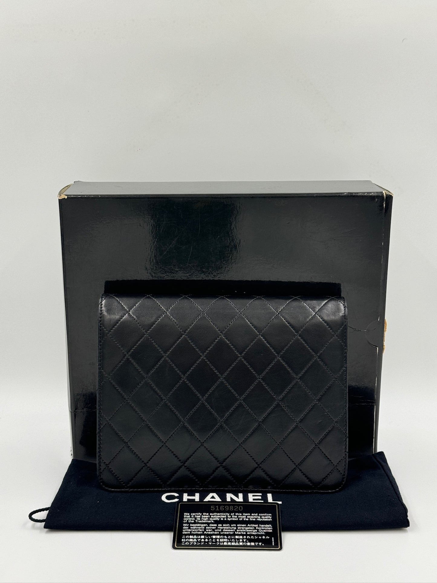 Chanel 22cm vintage 信封包 black 黑色 / Rank AB 24072002