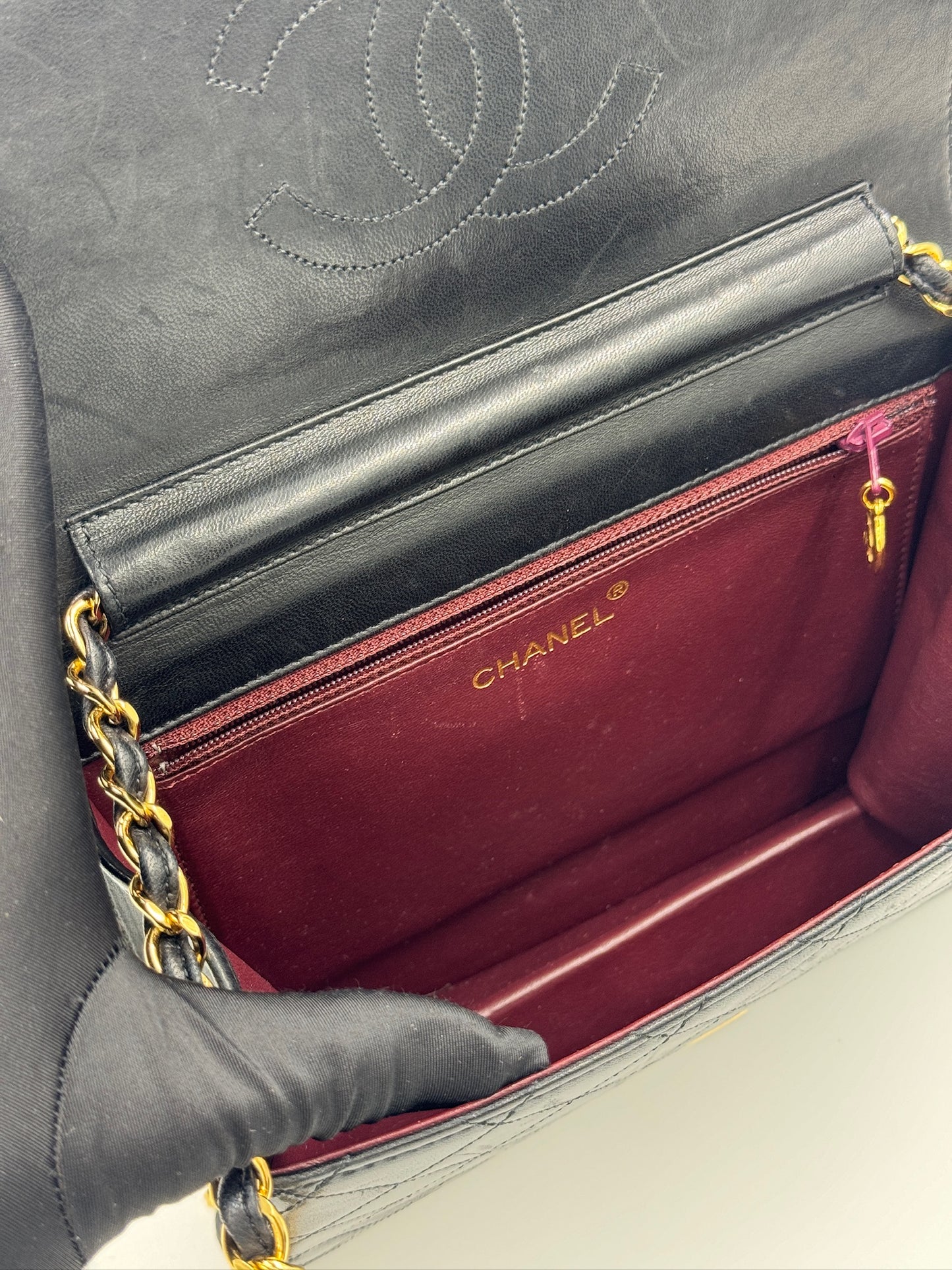 Chanel 22cm vintage 信封包 black 黑色 / Rank AB 24072002