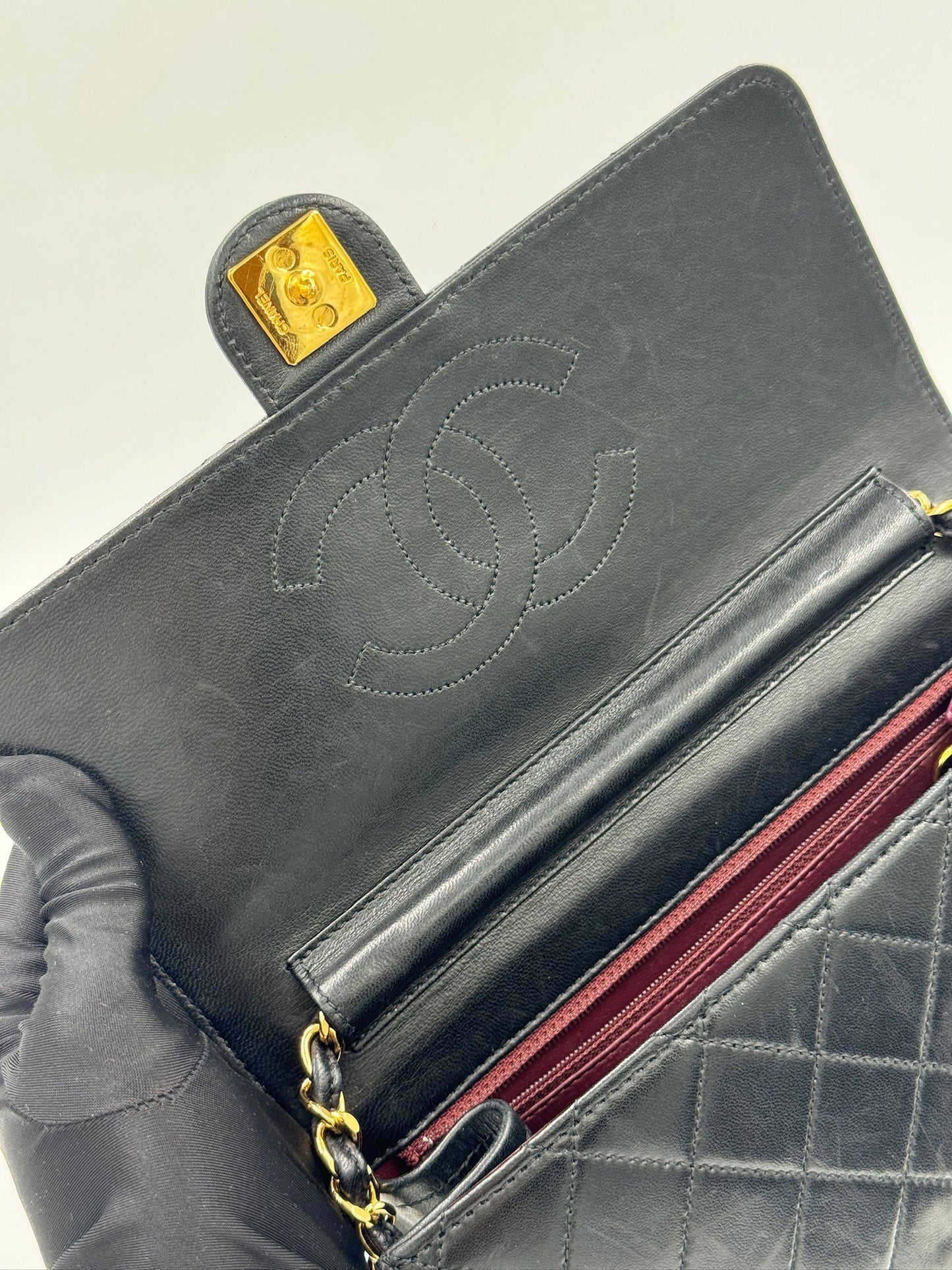 Chanel 22cm vintage 信封包 black 黑色 / Rank AB 24072002