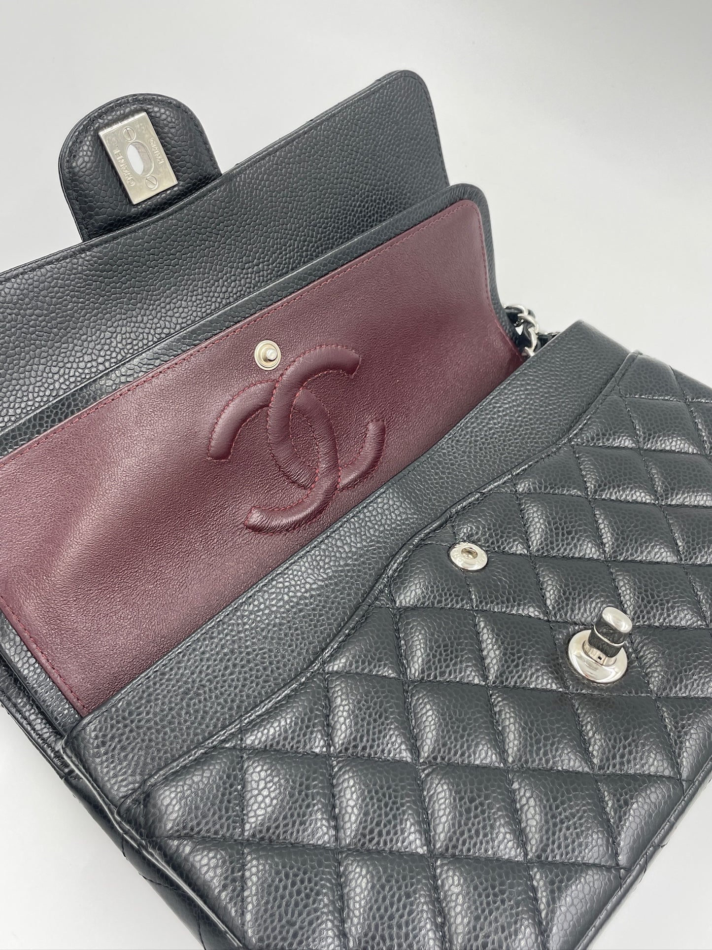 Chanel Classic Flap 25cm Cavier Skin / Rank SA
