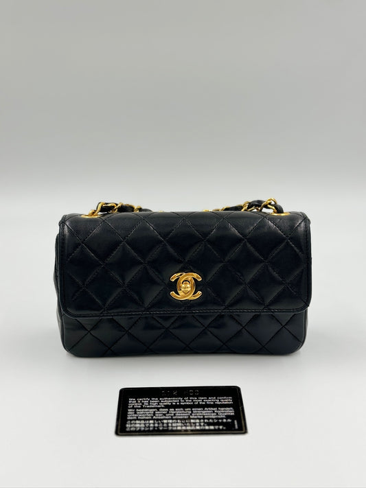 Chanel Vintage Mini CF 20cm Black 黑 / Rank A  24072308