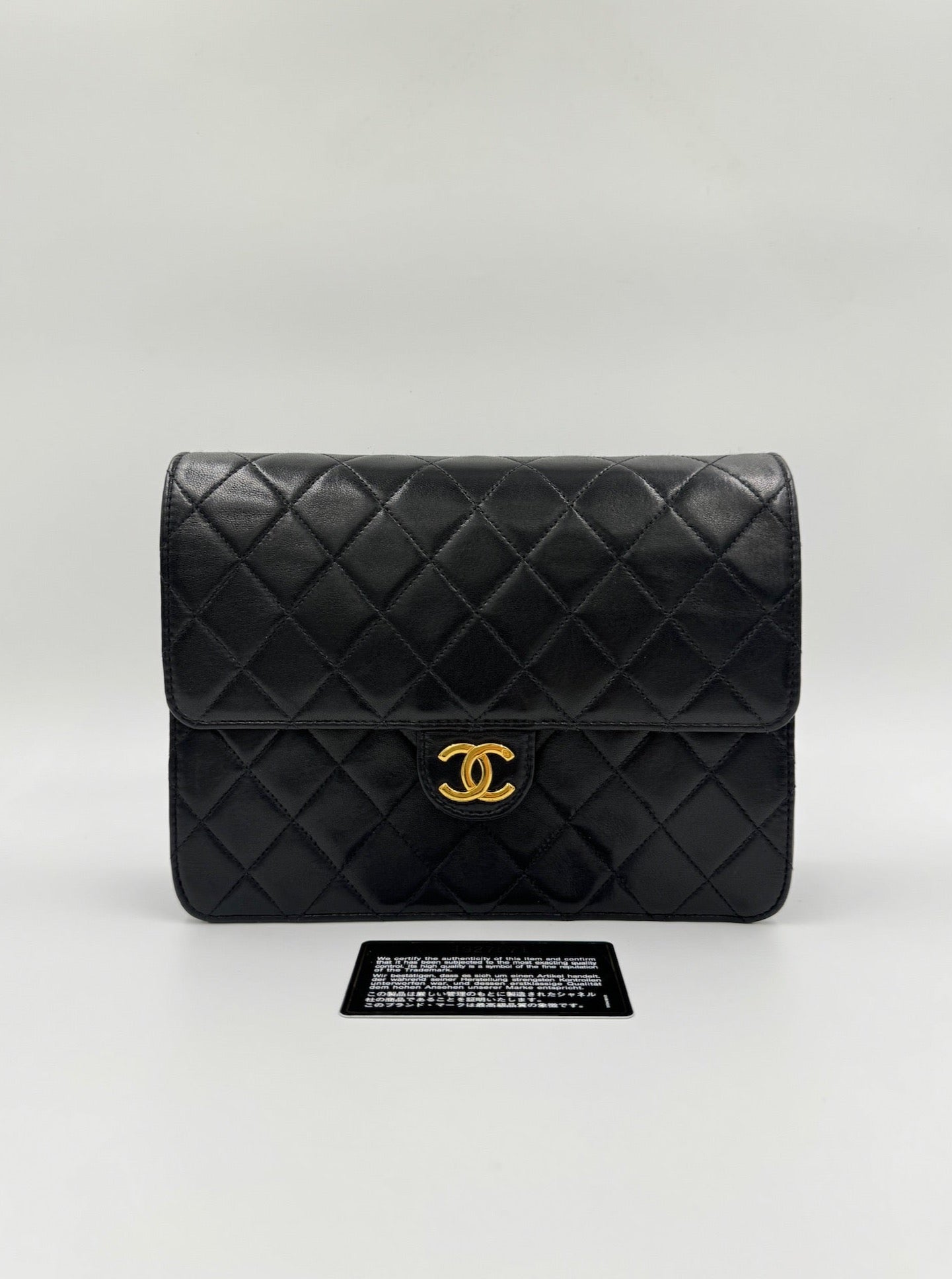 Chanel 22cm vintage 信封包 black 黑色 / Rank AB 24072310