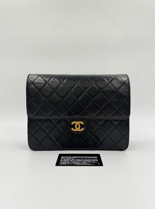 Chanel 22cm vintage 信封包 black 黑色 / Rank AB 24072310